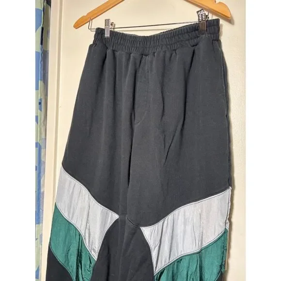 Free People FP Movement Hot Track Pant Black Combo green sportswear barrel leg M - Picture 4 of 6